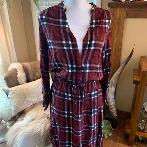 💚2/$10 Just Fab Red Plaid Dress